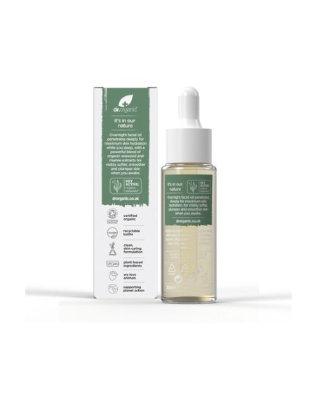 Aceite rejuvenecedor noche de algas marinas siempre joven 30 ml de aceite Dr. Organic