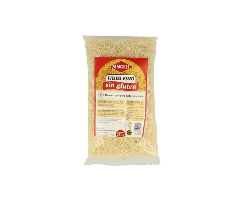 Fideos Finos Sin Gluten 250 g Singlu