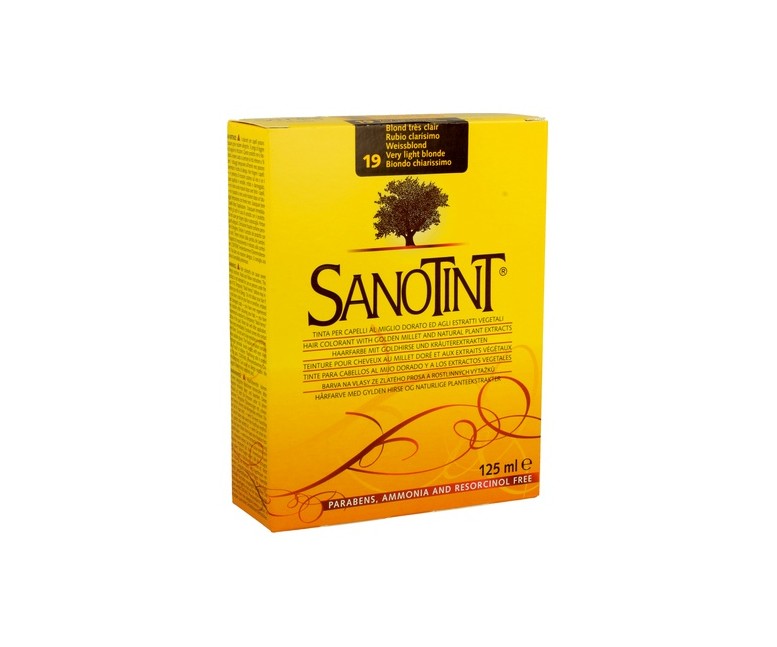 Tinte 19 Rubio Clarísimo 125 ml (Rubio claro) Sanotint
