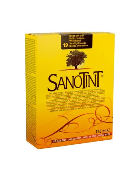 Tinte 19 Rubio Clarísimo 125 ml (Rubio claro) Sanotint