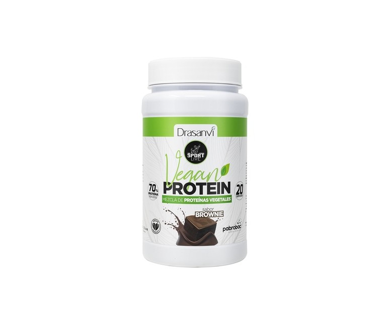 Proteína vegetal Sport Live sabor chocolate brownie 600 g (Chocolate - Brownie) Drasanvi