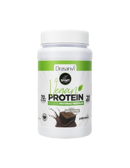 Proteína vegetal Sport Live sabor chocolate brownie 600 g (Chocolate - Brownie) Drasanvi