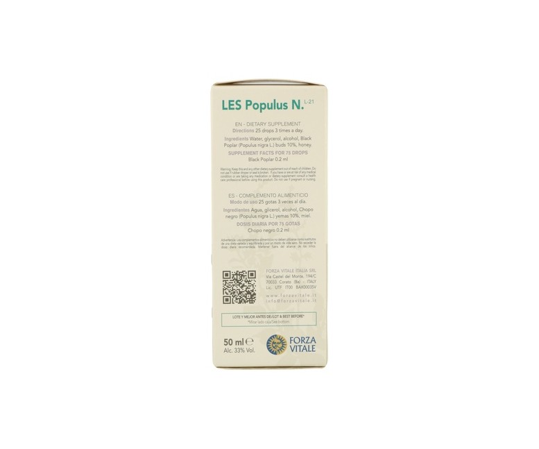 LES Populus Nigra 50 ml Forza Vitale