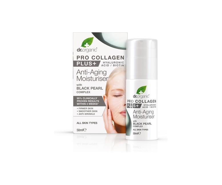 Crema antienvejecimiento Pro Colágeno Plus+ con Perla Negra 50 ml Dr. Organic