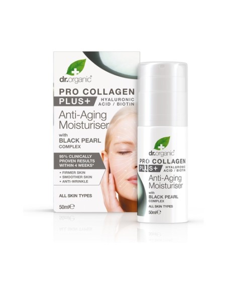 Crema antienvejecimiento Pro Colágeno Plus+ con Perla Negra 50 ml Dr. Organic
