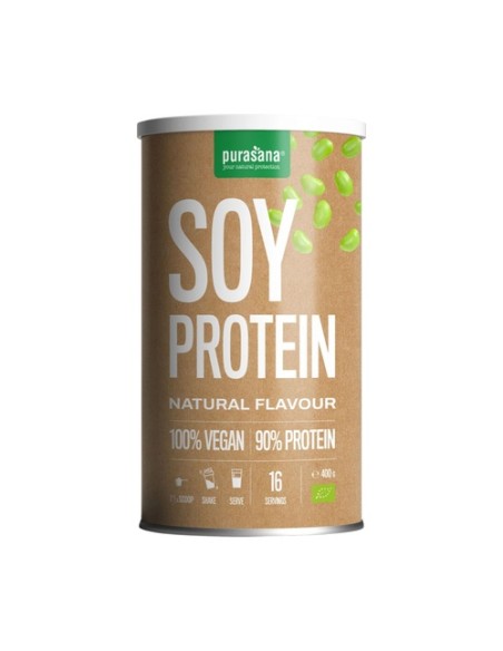Proteína de soja en polvo vegana bio 400 g de polvo Purasana