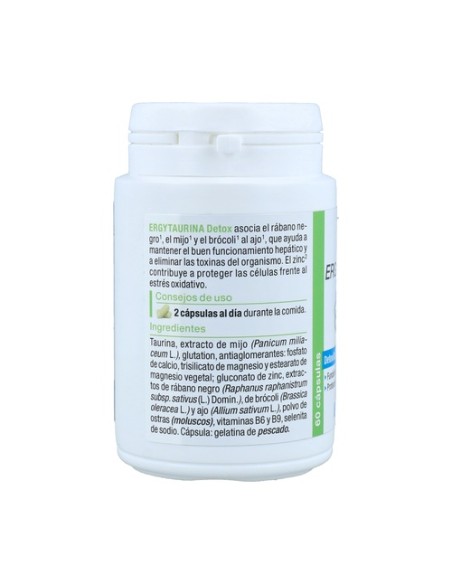 Ergytaurina detox hepático 60 cápsulas Nutergia