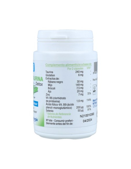 Ergytaurina detox hepático 60 cápsulas Nutergia