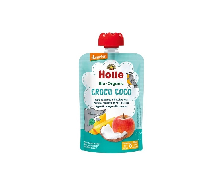 Smoothie croco coco manzana, coco y mango Bio 8m+ 100 g (Mango - Coco - Manzana) Holle