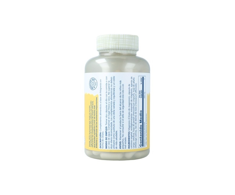 Magnesium Citrato 180 cápsulas vegetales Solaray