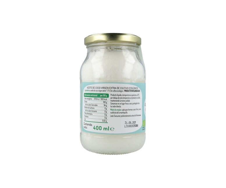 Aceite de Coco Virgen Bio 400 ml de aceite El Granero Integral