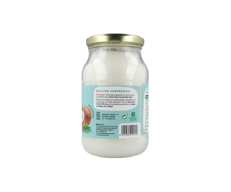Aceite de Coco Virgen Bio 400 ml de aceite El Granero Integral