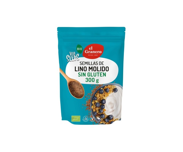 Vitaseeds semillas molidas de lino sin gluten Bio 300 g El Granero Integral