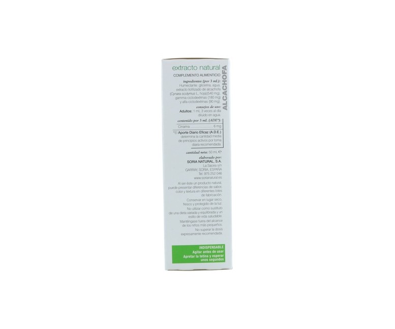 Extracto Natural de Alcachofa (Fórmula XXI) 50 ml Soria Natural