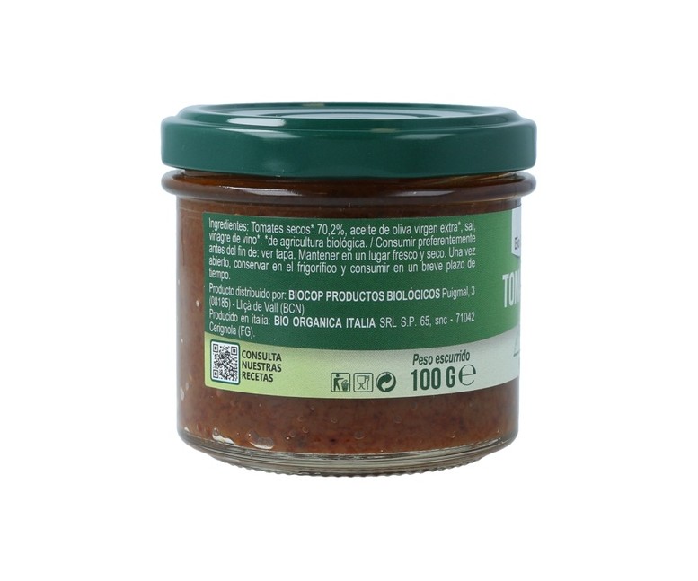 Paté de tomates secos 100 g Bio Organica Italia