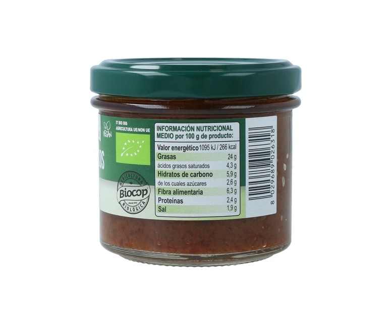 Paté de tomates secos 100 g Bio Organica Italia