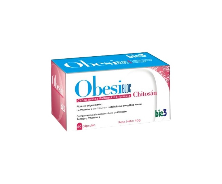 ObesiBloc Chitosán 80 cápsulas de 500mg Bio3