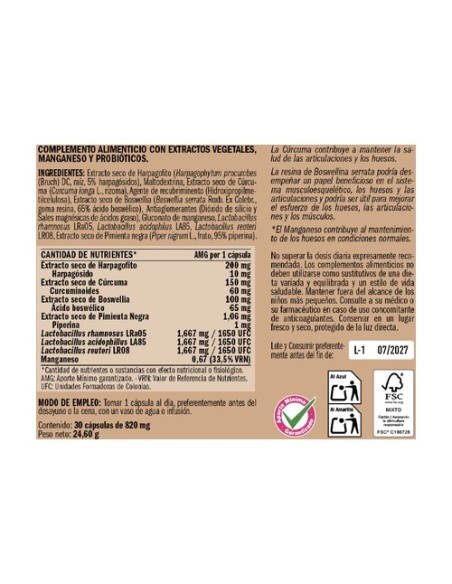 VitalOssea Dolfree (huesos) 30 cápsulas vegetales de 820mg Derbós