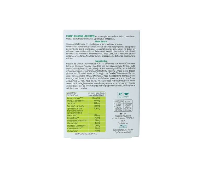 Colon Cleanse Lax Forte 15 tabletas ESI
