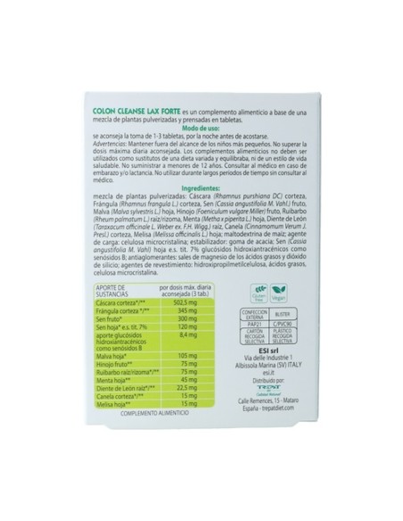 Colon Cleanse Lax Forte 15 tabletas ESI