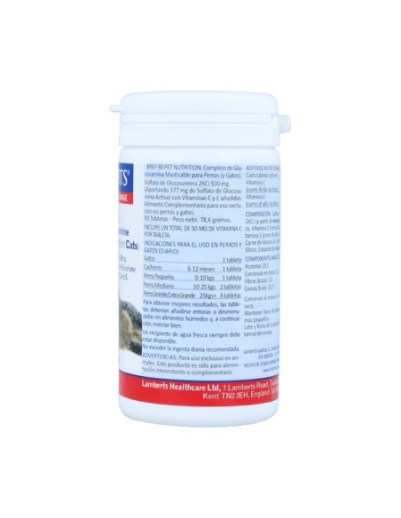 Pet Nutrition Glucosamina perros y gatos 90 tabletas Lamberts