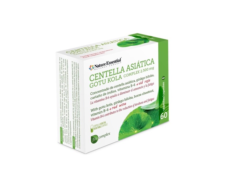 Centella asiática complex 2500mg 60 cápsulas vegetales Nature Essential