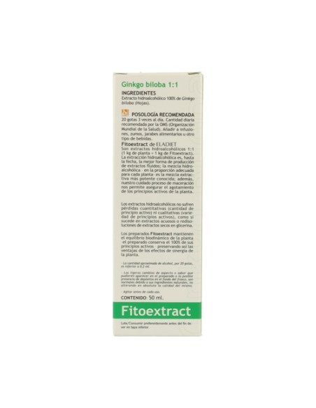 Extracto de Ginkgo Biloba 50 ml Eladiet