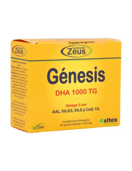 Genesis Dha Tg 1000 Omega 3 30 cápsulas Zeus
