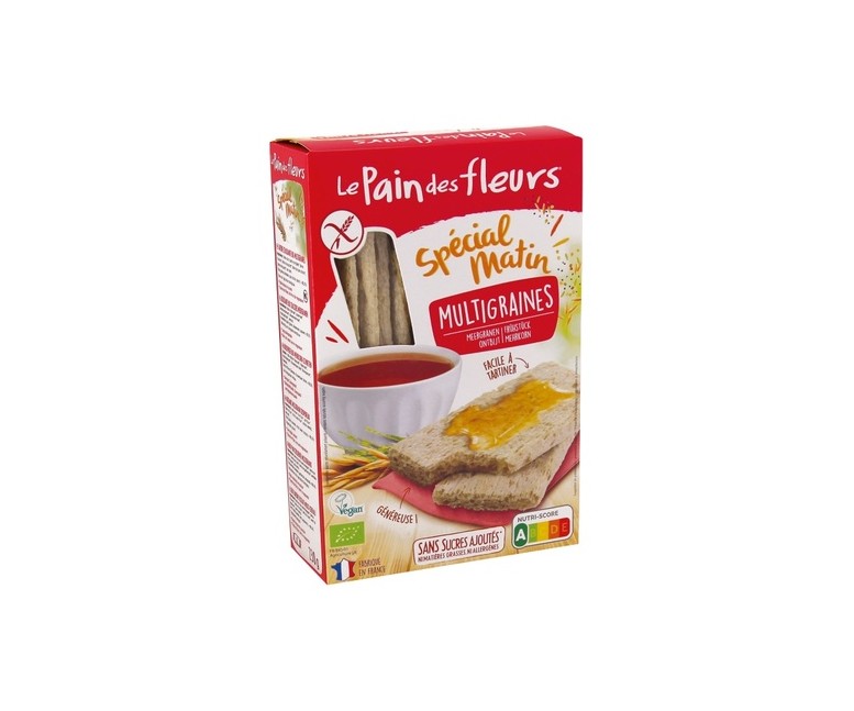 Tostadas Crujientes Multicereales Spécial Matin Bio Sin Gluten 230 g Le Pain des Fleurs