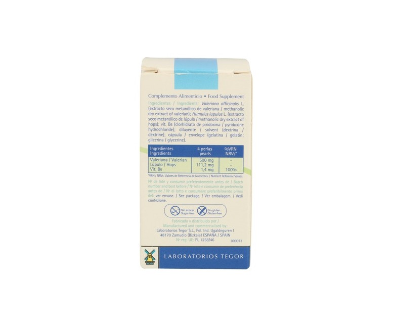 Sedater con valeriana 30 perlas Tegor