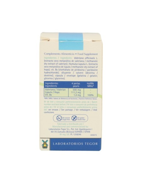 Sedater con valeriana 30 perlas Tegor