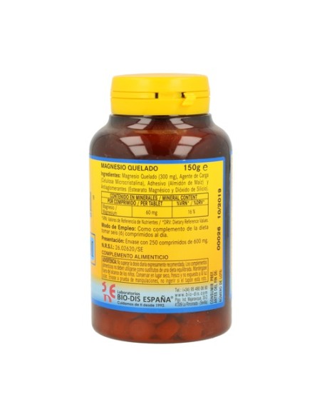 Magnesio Quelado 250 tabletas de 300mg Nature Essential