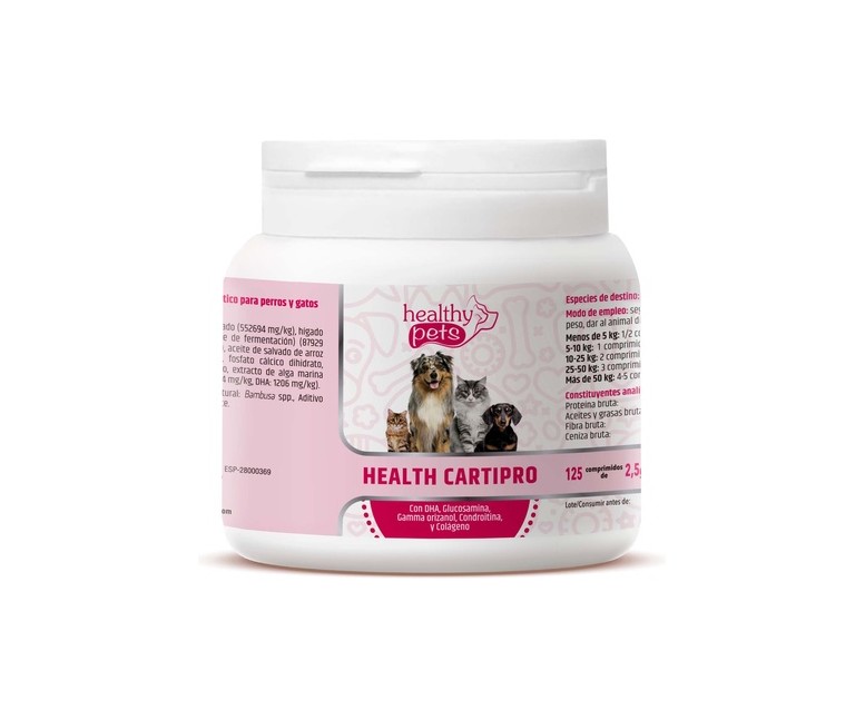 Health cartipro para gatos y perros 125 comprimidos de 2.5g Healthy Pets