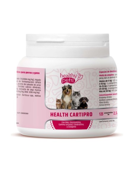 Health cartipro para gatos y perros 125 comprimidos de 2.5g Healthy Pets