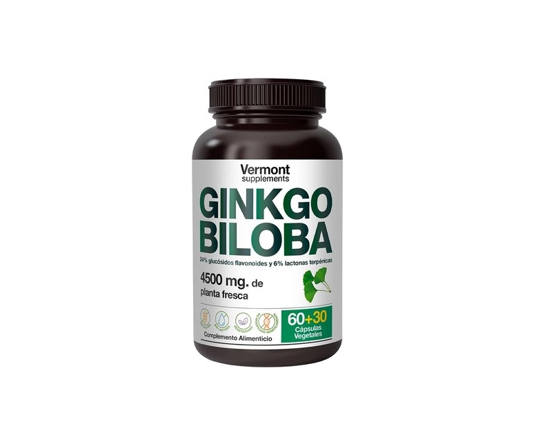 Ginkgo biloba 90 cápsulas vegetales Vermont Supplements