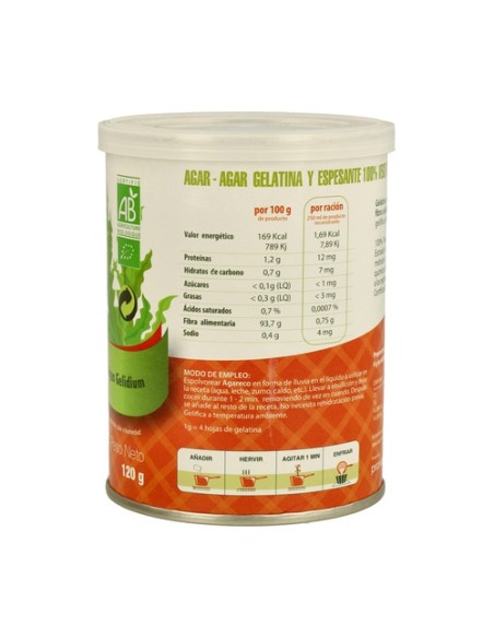 Agar Agar en Polvo Sin Gluten Bio 120 g Pronagar