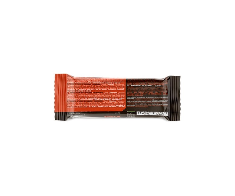 Pack Barra Energética Orgánica y Vegana Buddha con Cacao y Guaraná 15 barritas de 35g (Cacao) Iswari