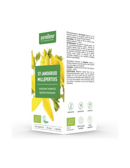 Hipérico vegano bio 120 cápsulas Purasana