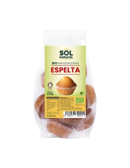 Magdalenas de espelta Bio 220 g Sol Natural