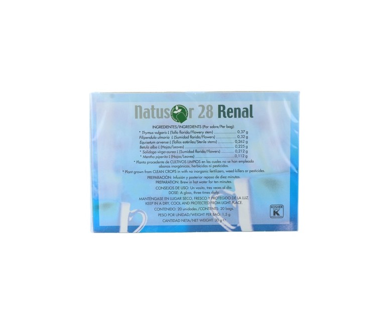 Natusor Infusiones 28 Renal 20 bolsitas infusoras Soria Natural