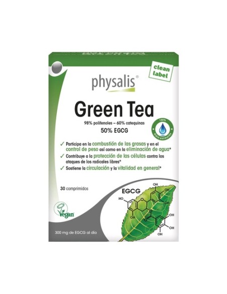 Té verde 30 comprimidos masticables Physalis