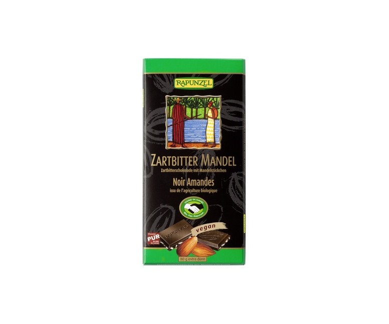 Chocolate negro con almendra Bio 80 g Rapunzel