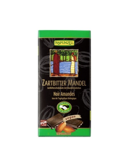 Chocolate negro con almendra Bio 80 g Rapunzel
