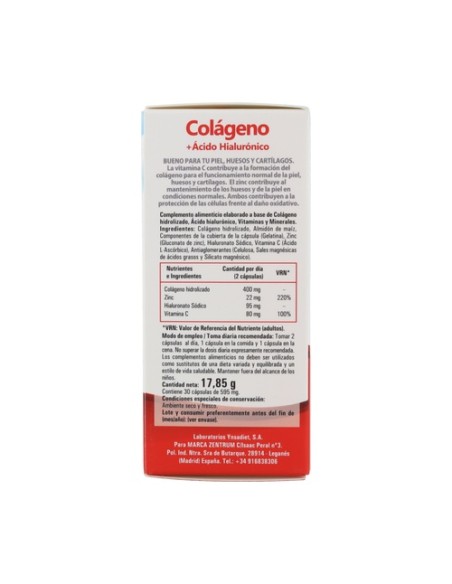 Colágeno + Ácido Hialurónico Fortigel 30 cápsulas Nutriox