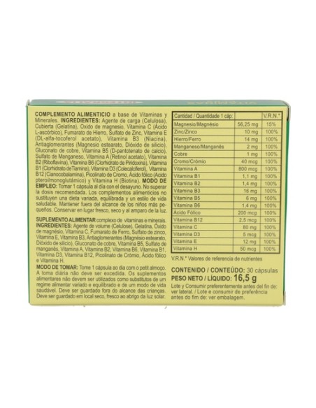 Vitaminas Plus 30 cápsulas Integralia