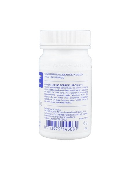 Ácido Hialurónico 30 cápsulas Pure Encapsulations