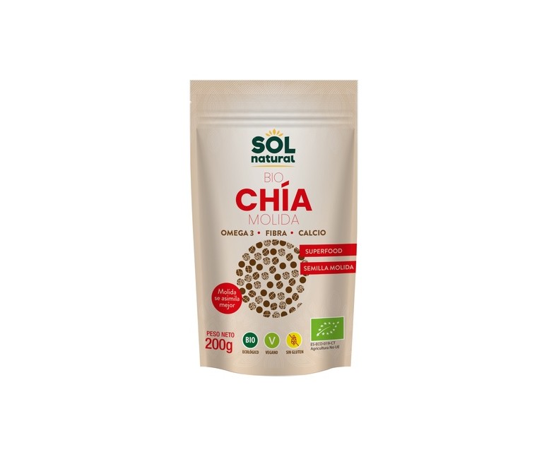 Semillas de chía molidas Bio 200 g Sol Natural