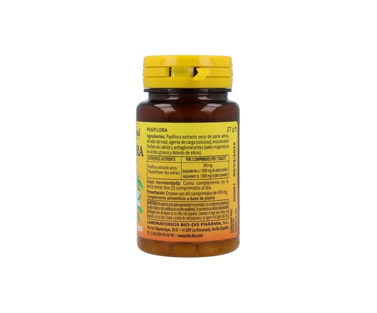 Pasiflora extracto seco 180mg 60 comprimidos de 180mg Nature essential