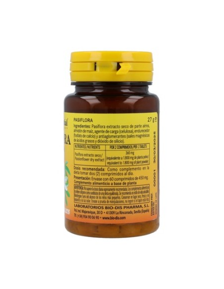 Pasiflora extracto seco 180mg 60 comprimidos de 180mg Nature essential
