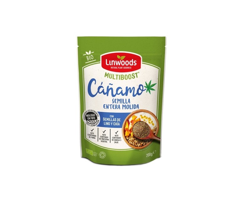 Semillas molidas de cáñamo lino y chía Bio 200 g Linwoods